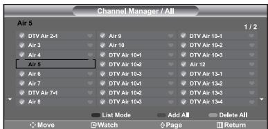 SAMSUNG LN-S2652D - Setting the Channel Manager - 4