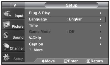 SAMSUNG LN-S2652D - Selecting a Menu Language - 1