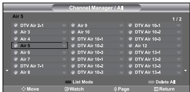 SAMSUNG LN-S2652D - Viewing the Channel Lists - 3
