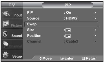 SAMSUNG LN-S2652D - Swapping the Contents of the PIP and Main image - 1