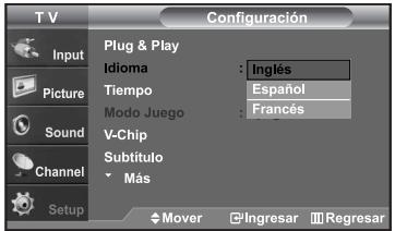 SAMSUNG LN-S2652D - Selección del idioma de menú - 2