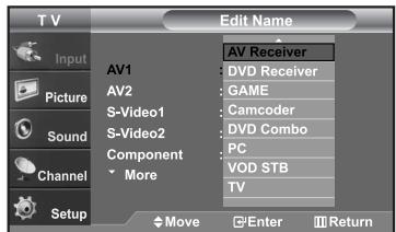 SAMSUNG LN-S2652D - To Edit the Input Source Name (depending on the model) - 4