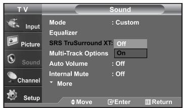 SAMSUNG LN-S2652D - Setting the TruSurround XT - 1