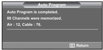 SAMSUNG LN-S2652D - Storing Channels in Memory (Automatic Method) - 4