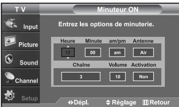 SAMSUNG LN-S2652D - Réglage de la minuterie de mise en marche/arrêt - 2