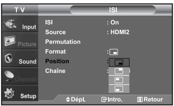 SAMSUNG LN-S2652D - Pour changer la position de la fenêtre ISI - 1