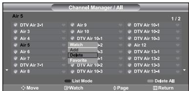 SAMSUNG LN-S2652D - Setting the Channel Manager - 3