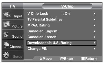 SAMSUNG LN-S2652D - How to Set up Restrictions Using the ‘Canadian French’ - 8