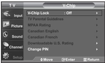 SAMSUNG LN-S2652D - How to Enable/Disable the V-Chip - 3