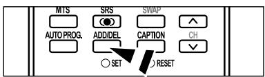 MTS AUTO PROG. SRS ADD/DEL CAPTION SET RESET SWAP CH