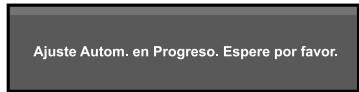 Ajuste Autom. en Progreso. Espere por favor.