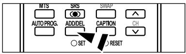 MTS AUTO PROG. SRS ADD/DEL SET CAPTION RESET SWAP CH