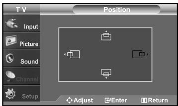 TV Input Picture Sound Channel Setup Position Adjust Enter Return