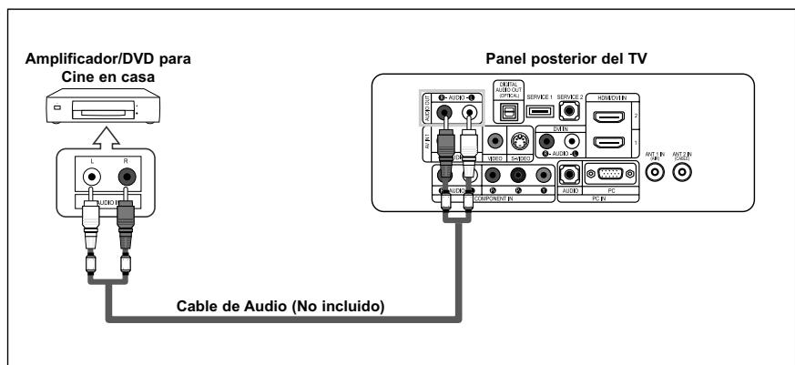Amplificador/DVD para Cine en casa Panel posterior del TV Cable de Audio (No incluido)
