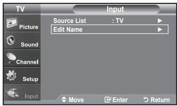 SAMSUNG LN-T1954H - To Edit the Input Source Name - 1