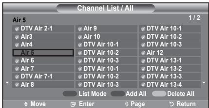 SAMSUNG LN-T1954H - Setting the Channel Lists - 4
