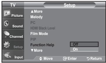 SAMSUNG LN-T1954H - Setting the Function Help - 2