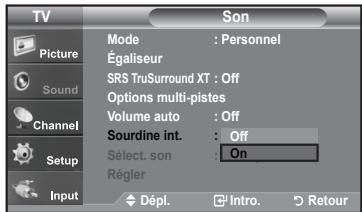 SAMSUNG LN-T1954H - Sélection du mode Internal Mute - 2