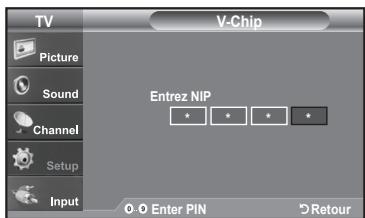 SAMSUNG LN-T1954H - Comment configurer les restrictions à l'aide des évaluations MPAA: G, PG, PG-13, R, NC-17, X, NR - 2