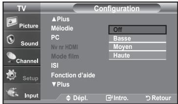 SAMSUNG LN-T1954H - Configuration de la mélodie de marche/d'arrêt - 2