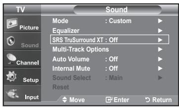 SAMSUNG LN-T1954H - Setting the TruSurround XT - 1