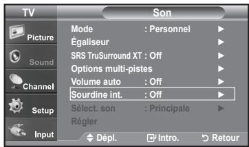 SAMSUNG LN-T1954H - Sélection du mode Internal Mute - 1