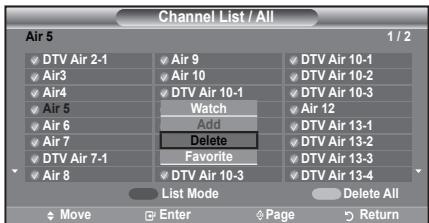 SAMSUNG LN-T1954H - Setting the Channel Lists - 3