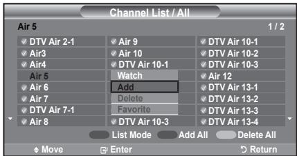 SAMSUNG LN-T1954H - Setting the Channel Lists - 5