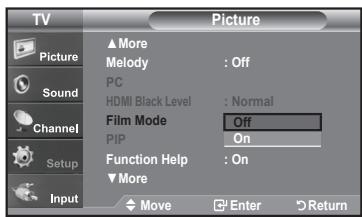 SAMSUNG LN-T1954H - Setting the Film Mode - 2