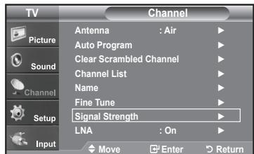 SAMSUNG LN-T1954H - Checking the Digital-Signal Strength - 1