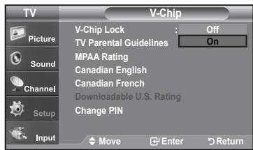 SAMSUNG LN-T1954H - How to Enable/Disable the V-Chip - 4