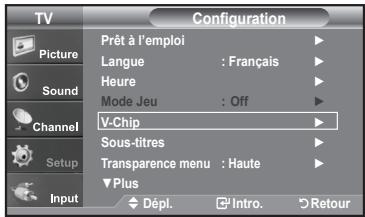 SAMSUNG LN-T1954H - Comment activer/désactiver la fonction puce V - 1
