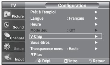 SAMSUNG LN-T1954H - Comment configurer les restrictions à l'aide des 'Anglais canadien' - 1