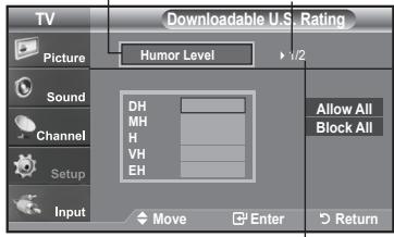 SAMSUNG LN-T1954H - Using the V-Chip for Digital channels - 4