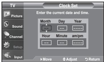 SAMSUNG LN-T1954H - Option 1: Setting the Clock Manually - 4