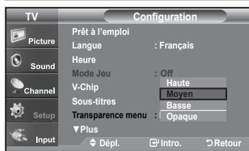 SAMSUNG LN-T1954H - Niveau de transparence du menu - 2