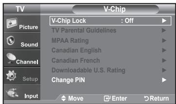 SAMSUNG LN-T1954H - How to Enable/Disable the V-Chip - 3