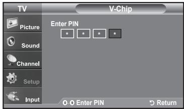 SAMSUNG LN-T1954H - How to Set up Restrictions Using the 'Canadian English' - 2