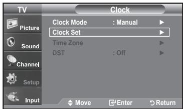 SAMSUNG LN-T1954H - Option 1: Setting the Clock Manually - 3
