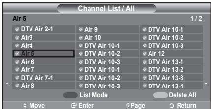 SAMSUNG LN-T1954H - Setting the Channel Lists - 6