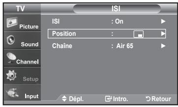 SAMSUNG LN-T1954H - Pour changer la position de la fenêtre ISI - 1