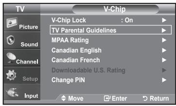 SAMSUNG LN-T1954H - How to Set up Restrictions Using the "TV Parental Guidelines" - 3