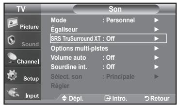 SAMSUNG LN-T1954H - Paramétrage de la technologie TruSurround XT - 1