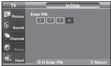 SAMSUNG LN-T1954H - Using the V-Chip for Digital channels - 2
