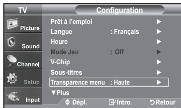 SAMSUNG LN-T1954H - Niveau de transparence du menu - 1