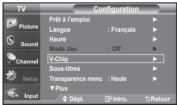 SAMSUNG LN-T1954H - Comment configurer les restrictions à l'aide des évaluations MPAA: G, PG, PG-13, R, NC-17, X, NR - 1