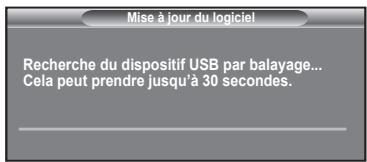 Mise à jour du logiciel Recherche du dispositif USB par balayage... Cela peut prendre jusqu'à 30 secondes.
