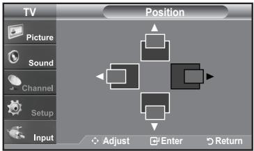TV Picture Sound Channel Setup Input Position Adjust Enter Return