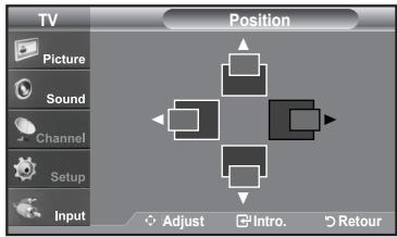 TV Picture Sound Channel Setup Input Position Adjust Intro. Retour