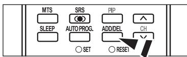 MTS SLEEP AUTO PROG. SET SRS PIP ADD/DEL CH RESET